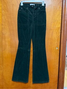 Blue Spice Women's Dark Green Corduroy Boot Cut Jeans
